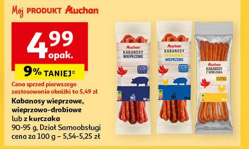 Kabanosy z kurczaka Auchan promocja