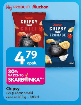 Chipsy chili Auchan r贸偶norodne (logo czerwone) promocja
