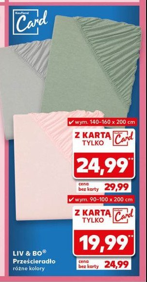 Prześcieradło 90-100 x 200 cm Liv & bo promocja w Kaufland