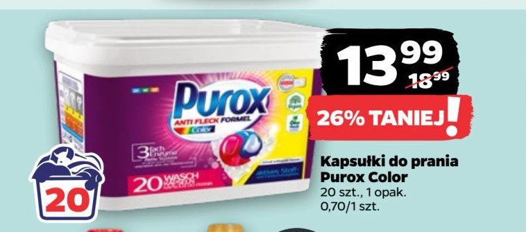 Kapsułki do prania kolor Purox promocja