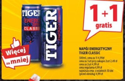 Napój energetyczny Tiger Classic 500ml promocja w Arhelan