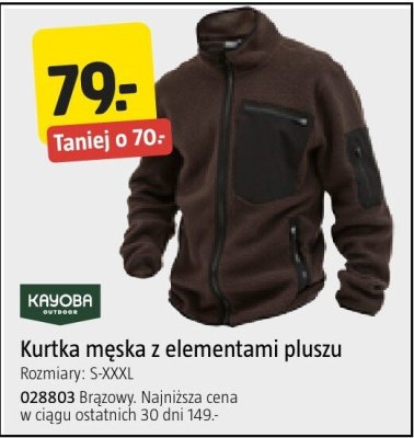 Kurtka męska z elementami pluszu KAYOBA Rozmiary: S-XXXL Brązowy promocja w Jula