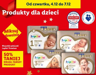 Pieluchy Lupilu Premium 2 3-6 kg promocja w Lidl