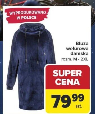 Bluza welurowa damska promocja w Carrefour