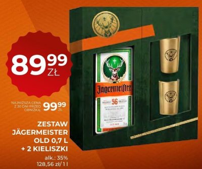 Zestaw Jägermeister Old 0,7 L + 2 kieliszki promocja w Duży Ben