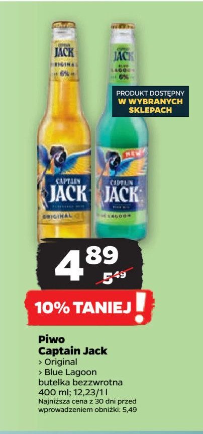 Piwo Captain jack blue lagoon promocja