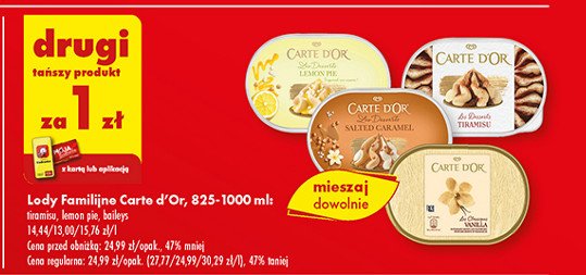 Lody waniliowe Algida carte d'or les desserts promocja