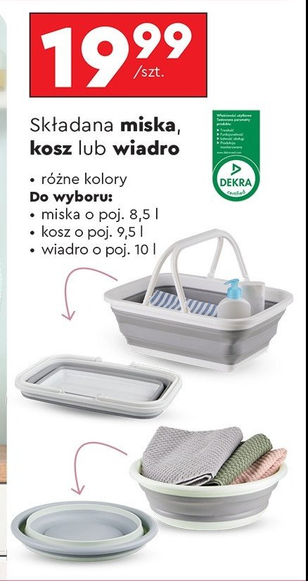 Kosz składany 9.5 l Smukee promocja w Biedronka