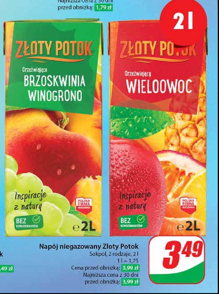 Napój wieloowocowy Złoty potok promocja