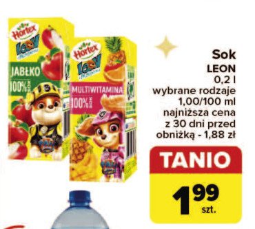 Sok 100 % jabłko Hortex leon promocja