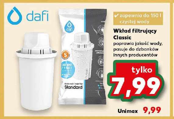 Wkłady standard unimax Dafi promocja