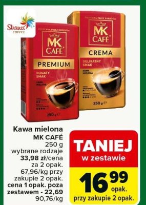 Kawa mielona MK CAFE PREMIUM różne rodzaje promocja w Carrefour