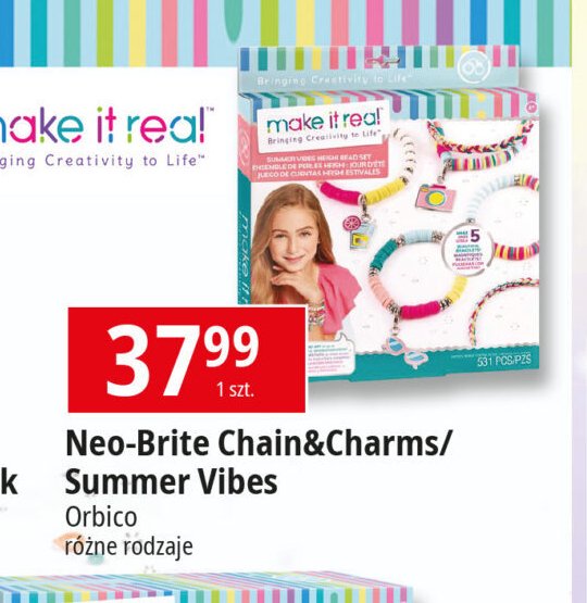 Zestaw do tworzenia bransoletek charms think pink Make it real promocja