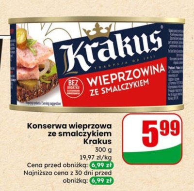 Konserwa wieprzowa ze smalczykiem  promocja w Dino