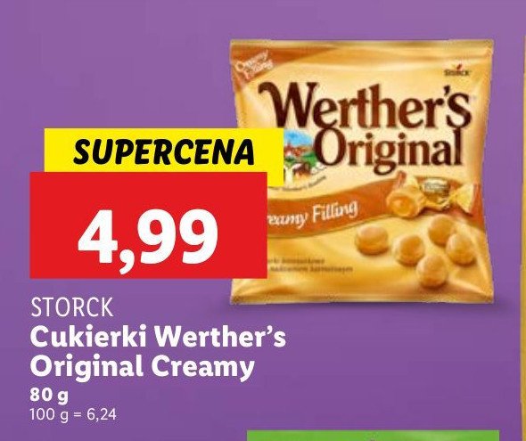 Cukierki creamy filling Werther's original promocja w Lidl