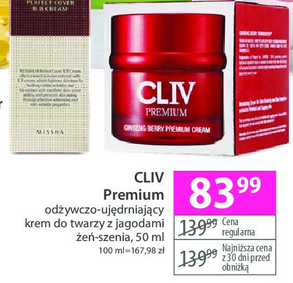 Krem do twarzy Cliv premium promocja