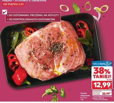 Szynka wieprzowa bez kości w siatce promocja w Kaufland