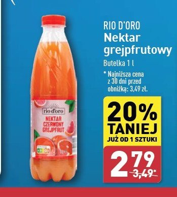 Nektar czerwony grejpfrut Rio d'oro promocja w Aldi