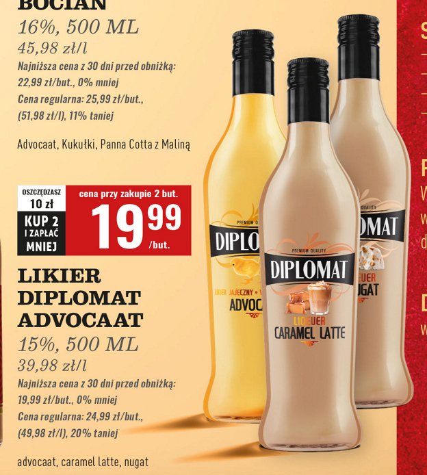 Likier DIPLOMAT ADVOCAAT promocja w Biedronka