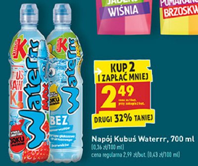 Woda cytrynowa Kubuś waterrr max promocja