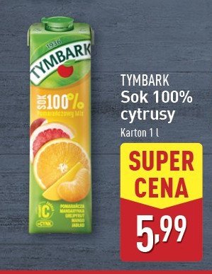 Sok 100% pomarańcza cytryna Tymbark 1936 promocja