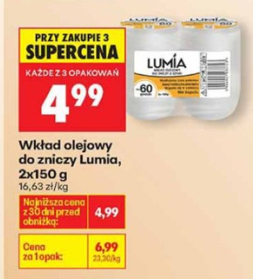 Wkład olejowy do zniczy Lumia, 2x150 g promocja w Biedronka