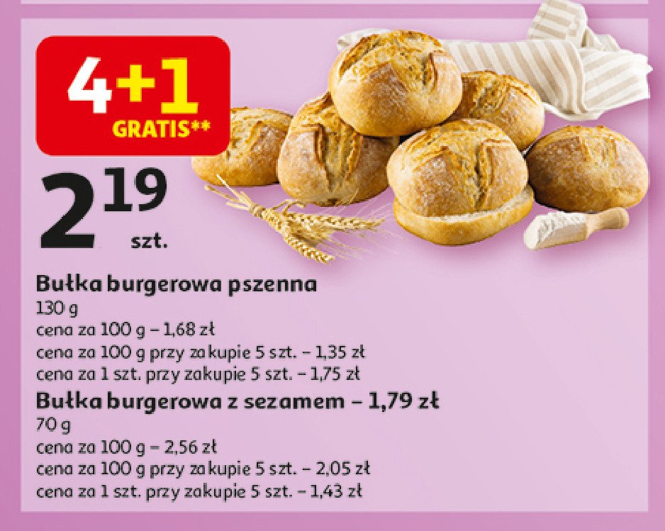 Bułka hamburgerowa pszenna promocja w Auchan