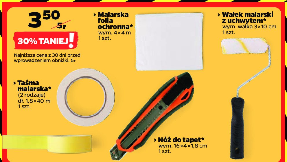 Wa艂ek malarski z uchwytem 3 x 10 cm promocja