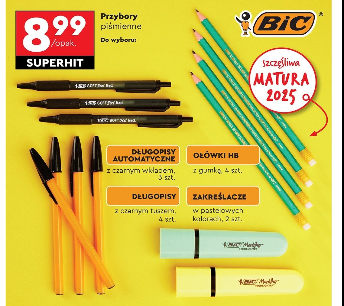 Zakreślacze highlighter fine Bic marking promocja w Biedronka