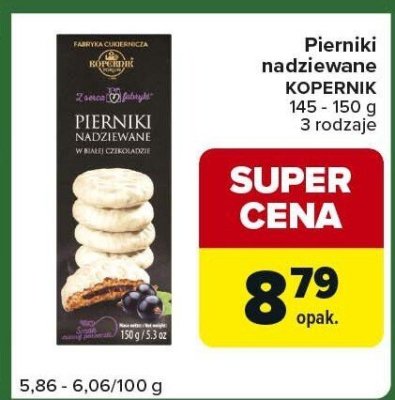 Pierniki nadziewane Kopernik 145 - 150 g, 3 rodzaje promocja w Carrefour Express