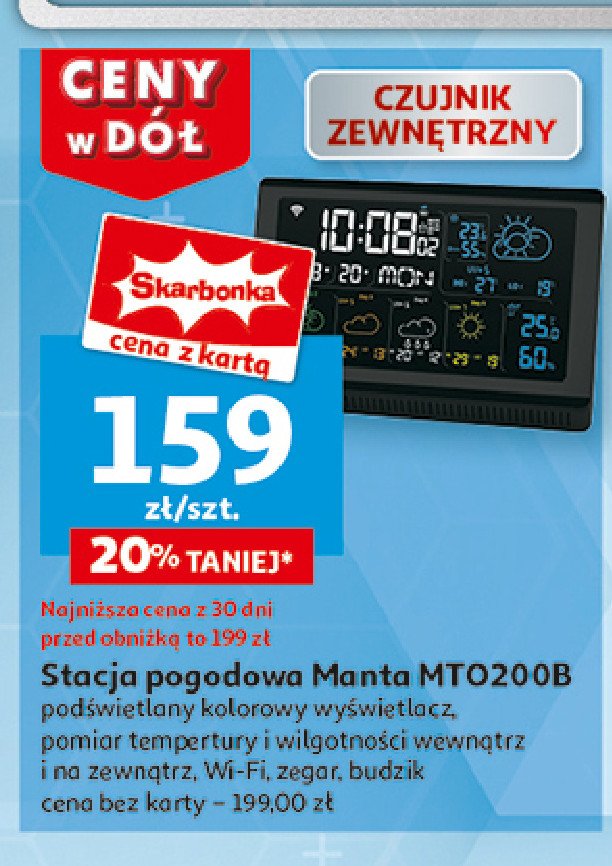 Stacja pogodowa mto200b Manta promocja w Auchan