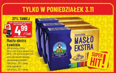 Masło ekstra Łowickie promocja w POLOmarket