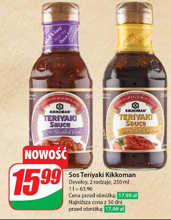 Sos teriyaki z prażonym sezamem Kikkoman promocja w Dino
