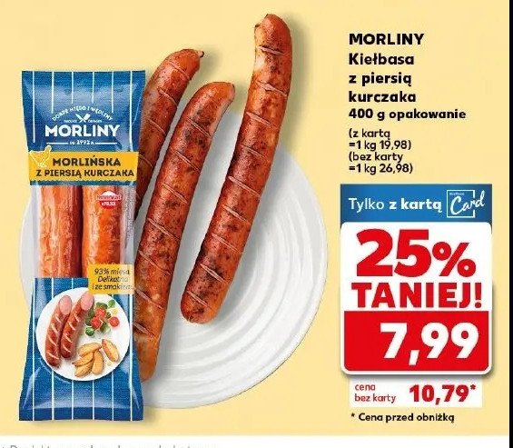 Morliny kiełbasa morlińska z piersi kurczaka promocja