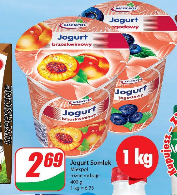 Jogurt jagodowy Mlekpol promocja