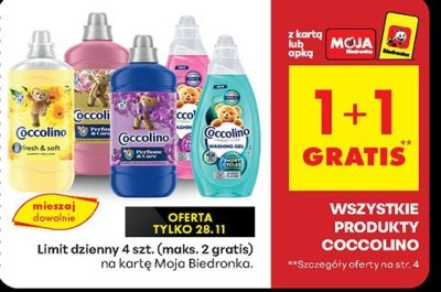 Płyny Coccolino 1+1 promocja w Biedronka