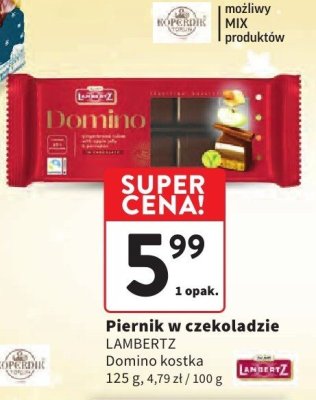 Piernik w czekoladzie Lambertz Domino kostka promocja w Intermarche