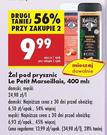 Żel pod prysznic biała brzoskwinia i nektarynka Le petit marseillais promocja
