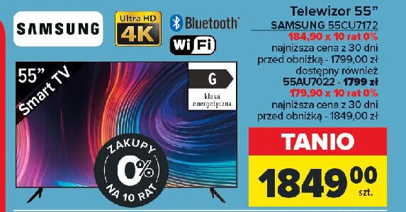 Telewizor 55" 55au7022 Samsung promocja w Carrefour
