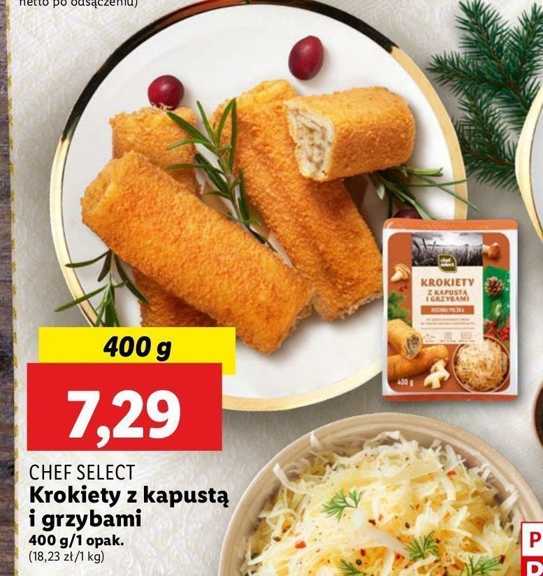 Krokiety z kapusta i grzybami Chef select promocja