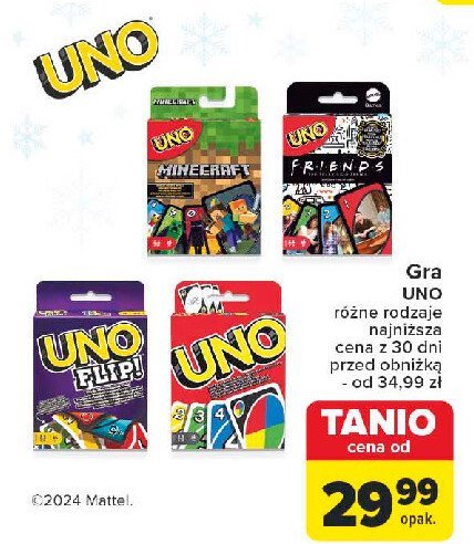 Gra uno friends Mattel promocja w Carrefour