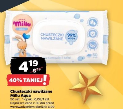 Chusteczki nawilżane Miliu Aqua promocja w Netto