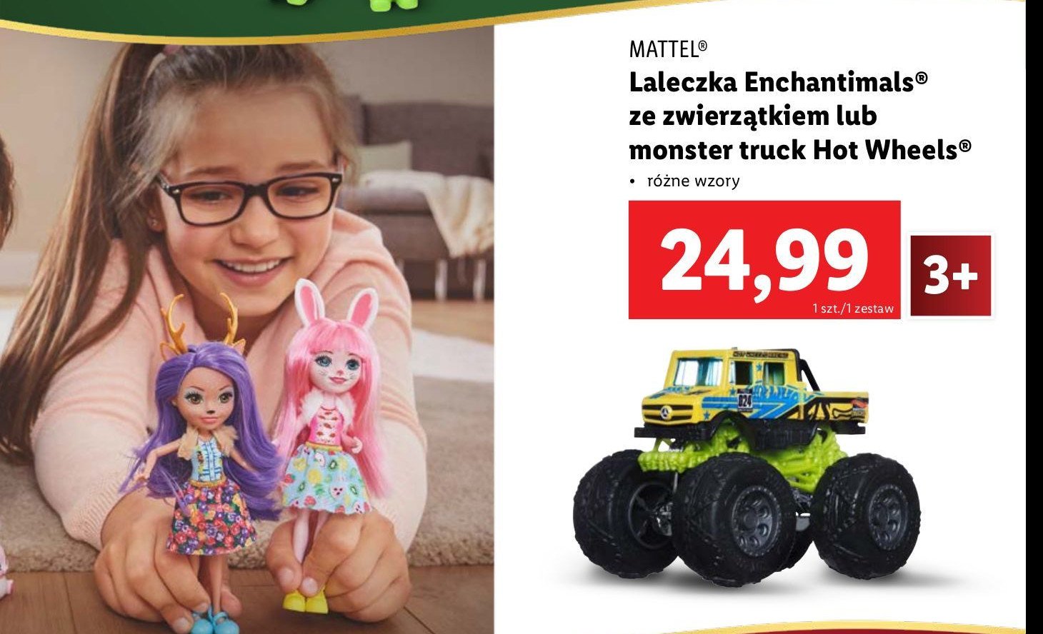 Samochód monster truck Hot wheels promocja w Lidl