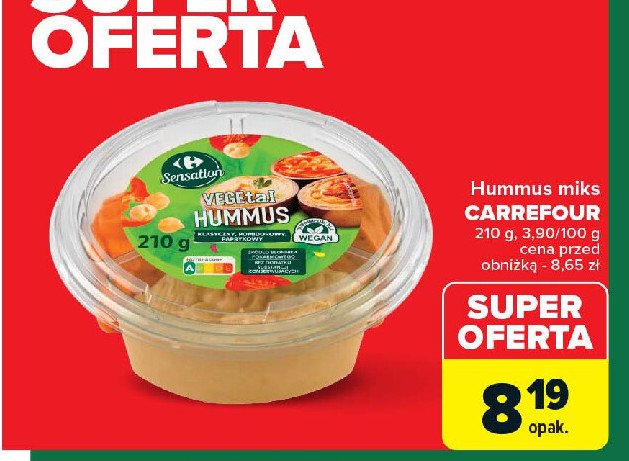 Hummus pomidorowo paprykowy Carrefour sensation promocja