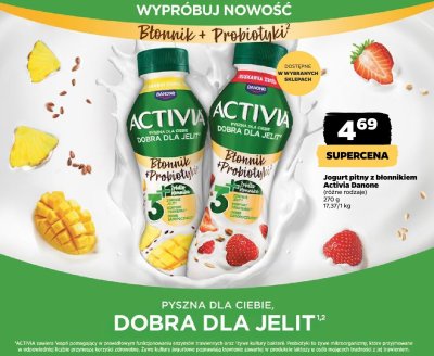 Jogurt pitny z błonnikiem Activia Danone promocja w Netto