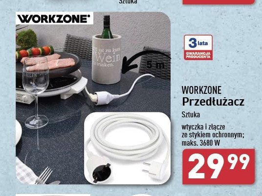 Przedłużacz gniazdkowy z usb WORKZONE promocja