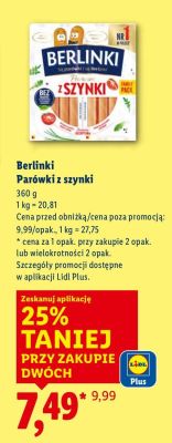 Parówki z szynki K-classic promocja w Lidl