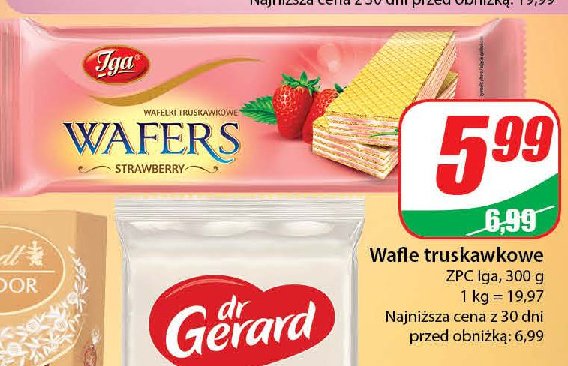 Ciastka wafers truskawkowe Iga promocja