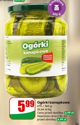 Ogórki kanapkowe promocja w Dino