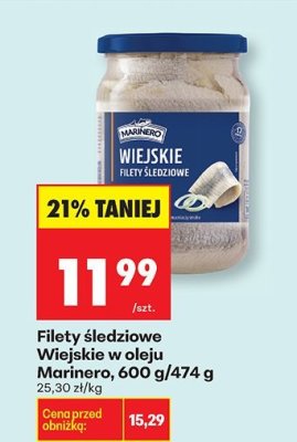 Filety śledziowe Wiejskie w oleju Marinero promocja w Biedronka
